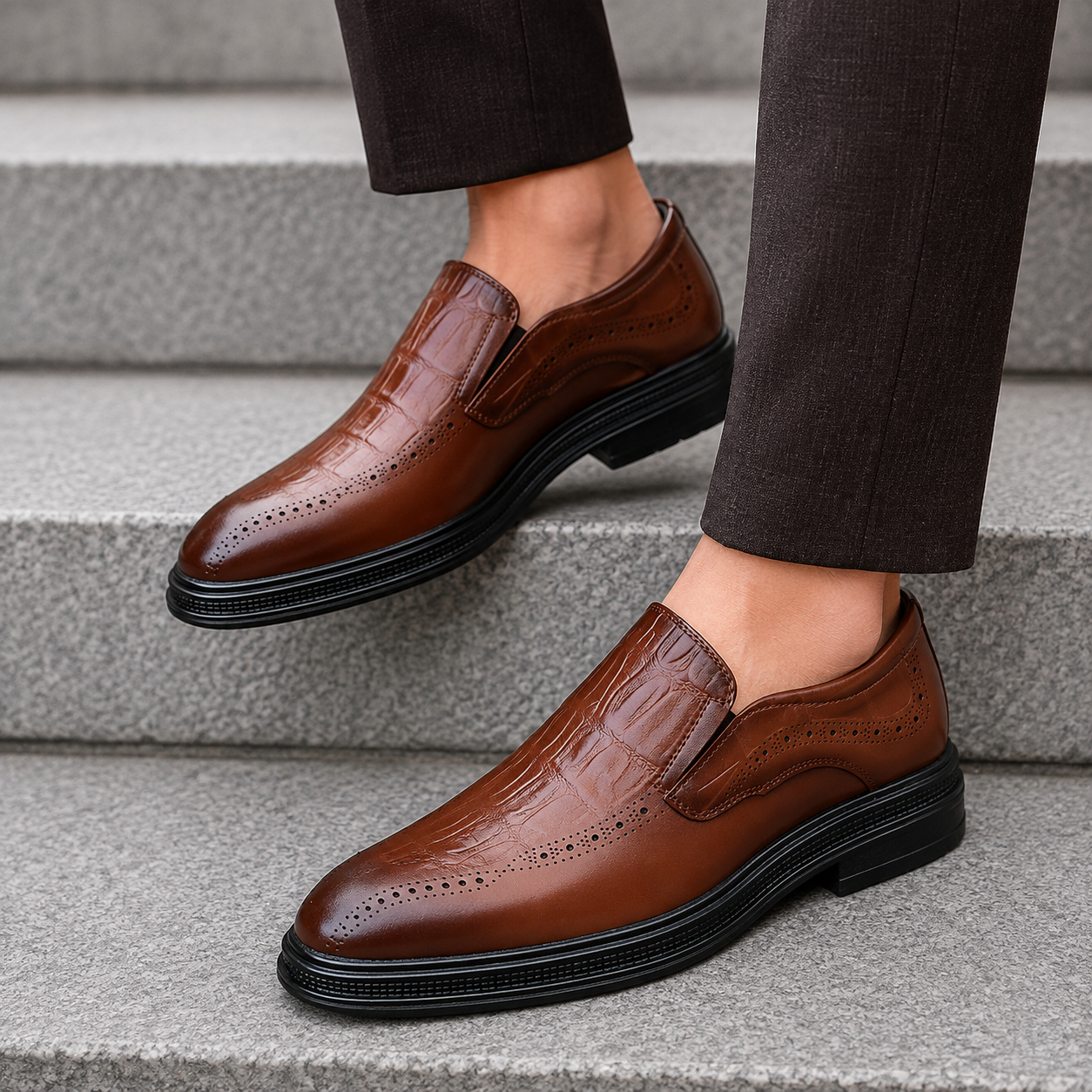 Adrian – Men's British-Style Pointed Leather Shoes