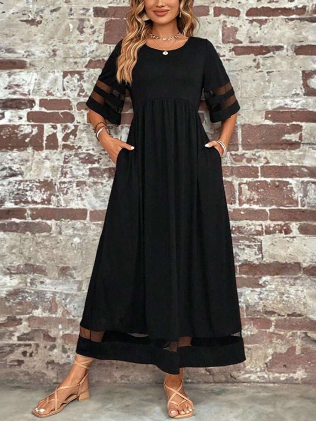 Chic Tummy-Flattering Dress for Women - Elegant Summer Style