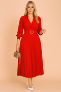 Elegant Plus Size Summer Dress with V-Neckline and 3/4 Sleeves