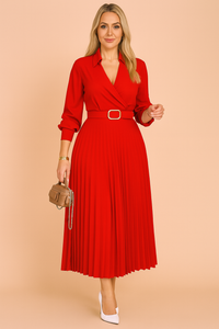Elegant Plus Size Summer Dress with V-Neckline and 3/4 Sleeves