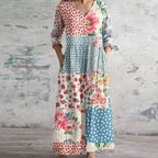 Elegant Retro Maxi Dress for Women - Vintage-Inspired Summer Style