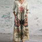 Elegant Retro Maxi Dress for Women - Vintage-Inspired Summer Style