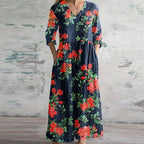 Elegant Retro Maxi Dress for Women - Vintage-Inspired Summer Style