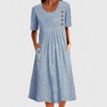 Elegant Striped Midi Dress for Women - Perfect for Summer Outings