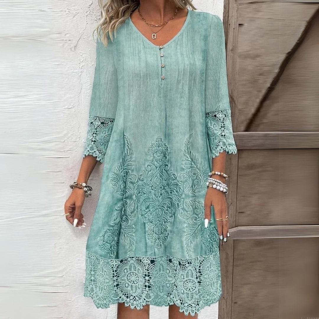 Floral Midi Dress for Women - Elegant Summer Style