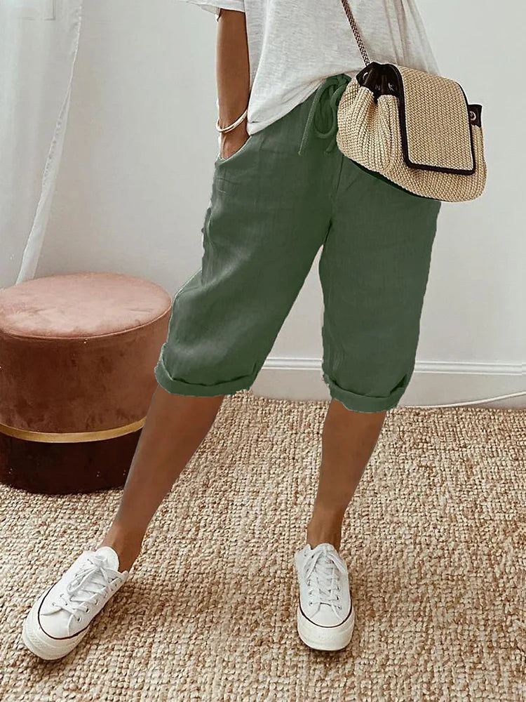 AVELINE – COTTON LINEN SHORTS