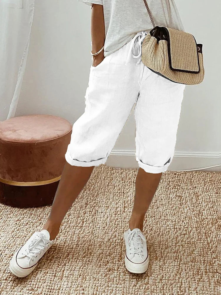 AVELINE – COTTON LINEN SHORTS