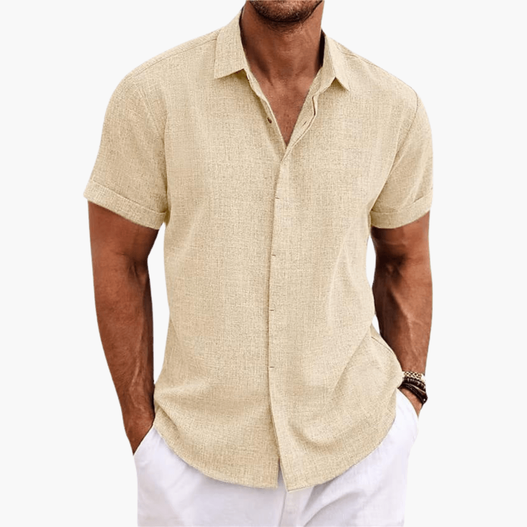 Men's Casual Short Sleeve Summer Shirt - Lightweight Breathable Style for Beach, Lunch, and Outings