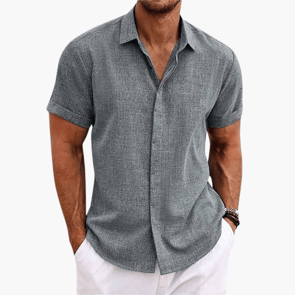 Men's Casual Short Sleeve Summer Shirt - Lightweight Breathable Style for Beach, Lunch, and Outings