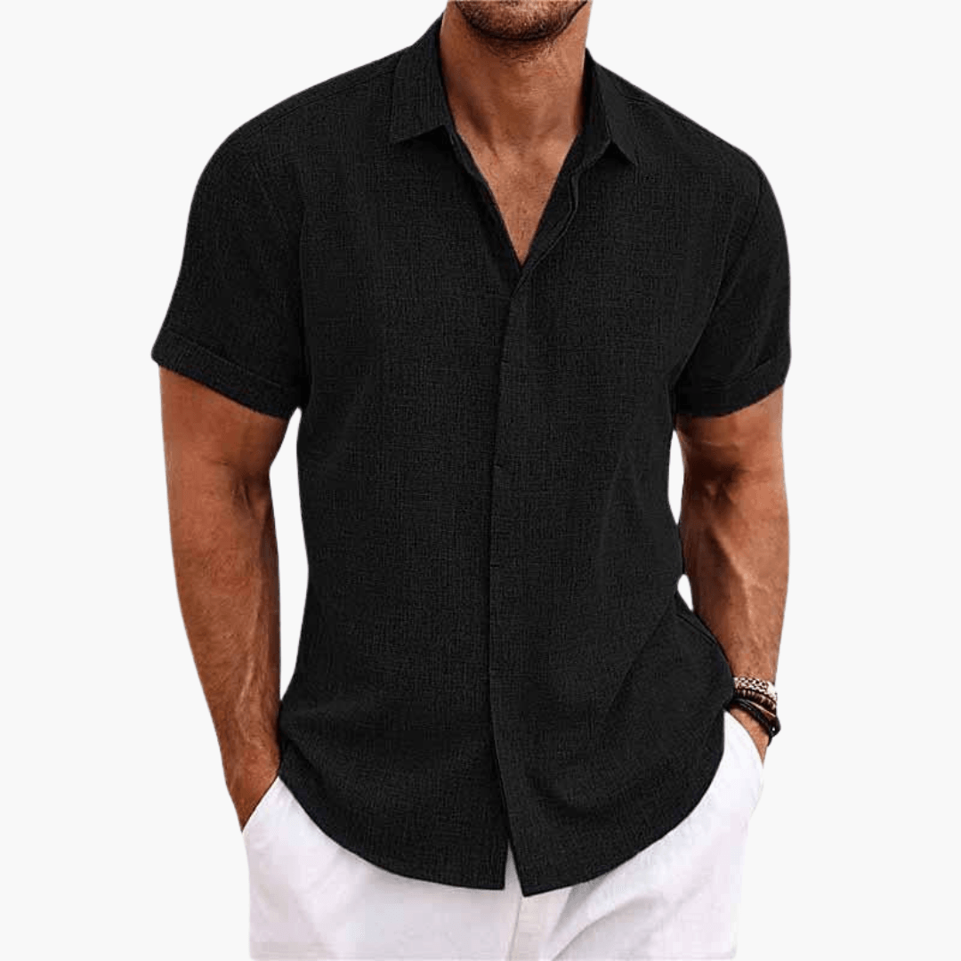 Men's Casual Short Sleeve Summer Shirt - Lightweight Breathable Style for Beach, Lunch, and Outings