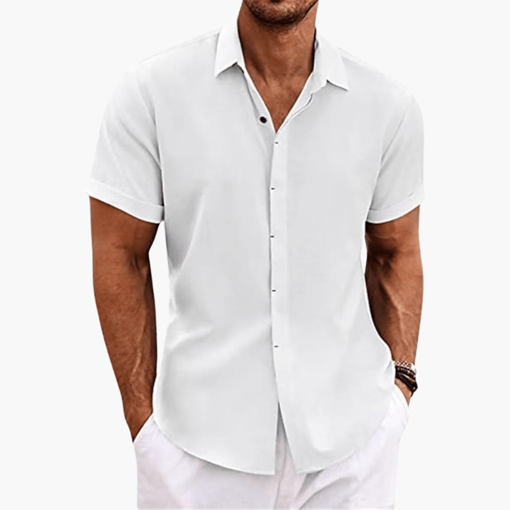 Men's Casual Short Sleeve Summer Shirt - Lightweight Breathable Style for Beach, Lunch, and Outings