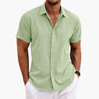 Men's Casual Short Sleeve Summer Shirt - Lightweight Breathable Style for Beach, Lunch, and Outings