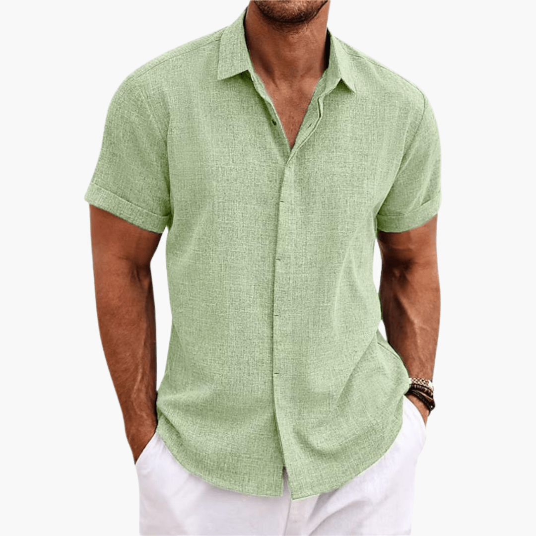 Men's Casual Short Sleeve Summer Shirt - Lightweight Breathable Style for Beach, Lunch, and Outings