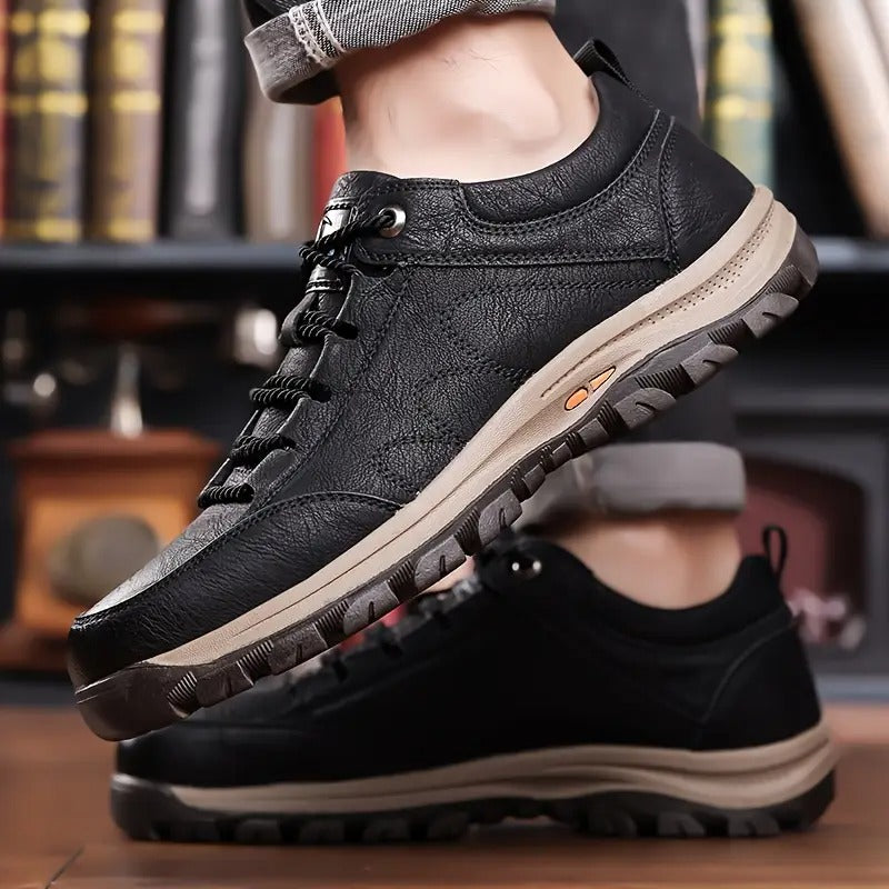 Men's Comfortable Supportive Leather Shoes for Hiking and Everyday Wear