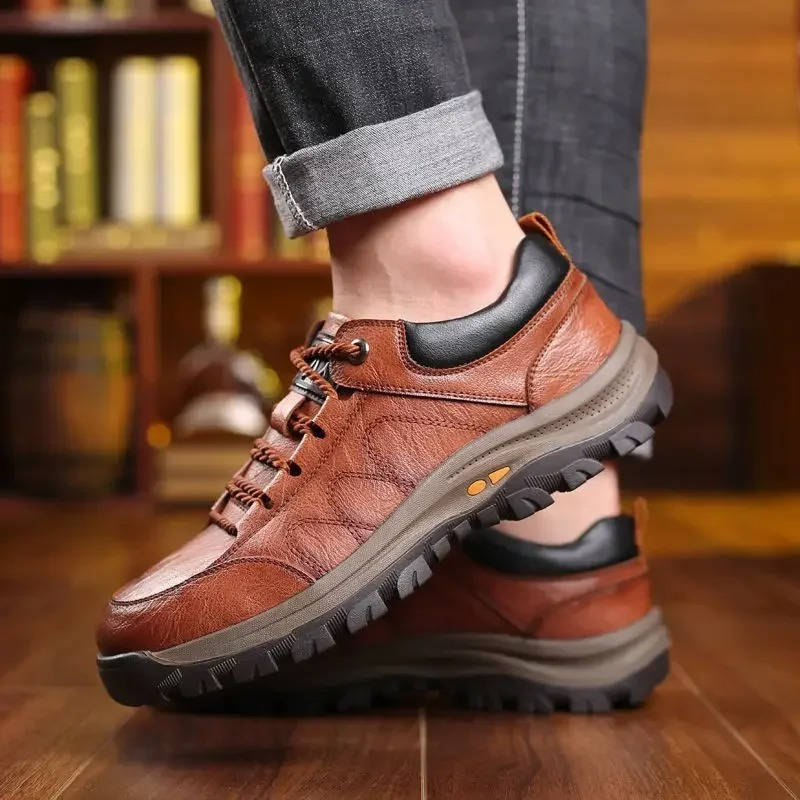 Men's Comfortable Supportive Leather Shoes for Hiking and Everyday Wear