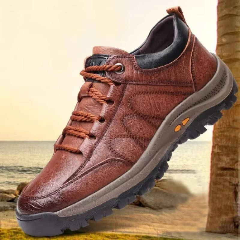 Men's Comfortable Supportive Leather Shoes for Hiking and Everyday Wear