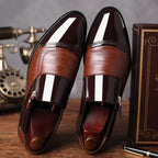 Men's Dress Loafers - Stylish Dual-Texture Loafer Dress Shoes with Side-Zip Design for Formal and Casual Wear