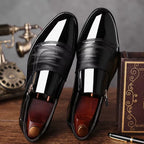 Men's Dress Loafers - Stylish Dual-Texture Loafer Dress Shoes with Side-Zip Design for Formal and Casual Wear