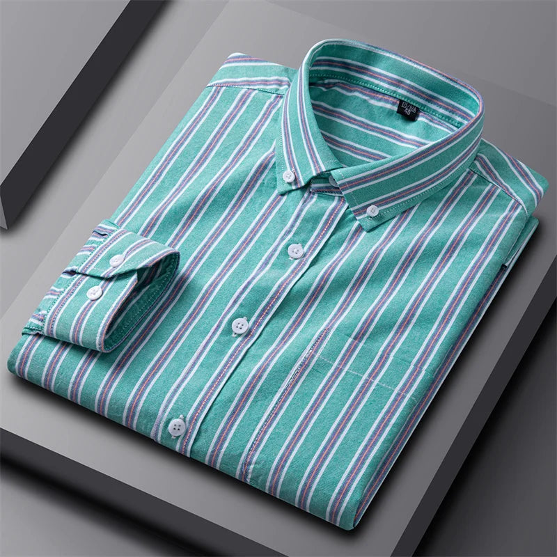 Men's Dress Shirt - Classic Oxford Button-Up for Business Casual Style