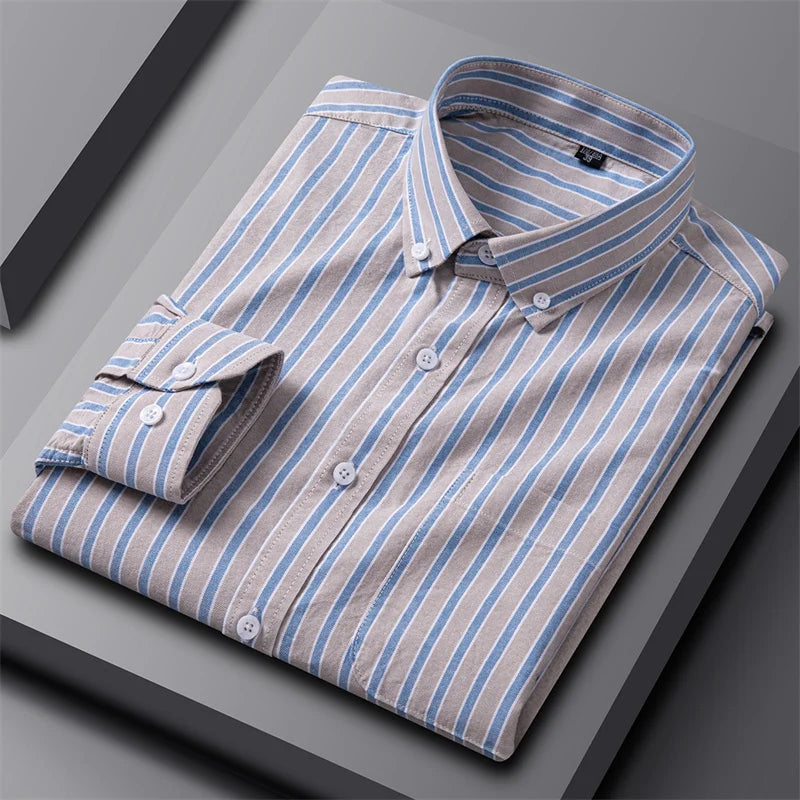 Men's Dress Shirt - Classic Oxford Button-Up for Business Casual Style