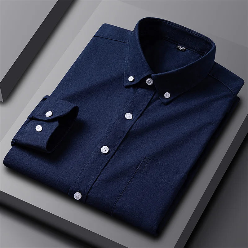 Men's Dress Shirt - Classic Oxford Button-Up for Business Casual Style