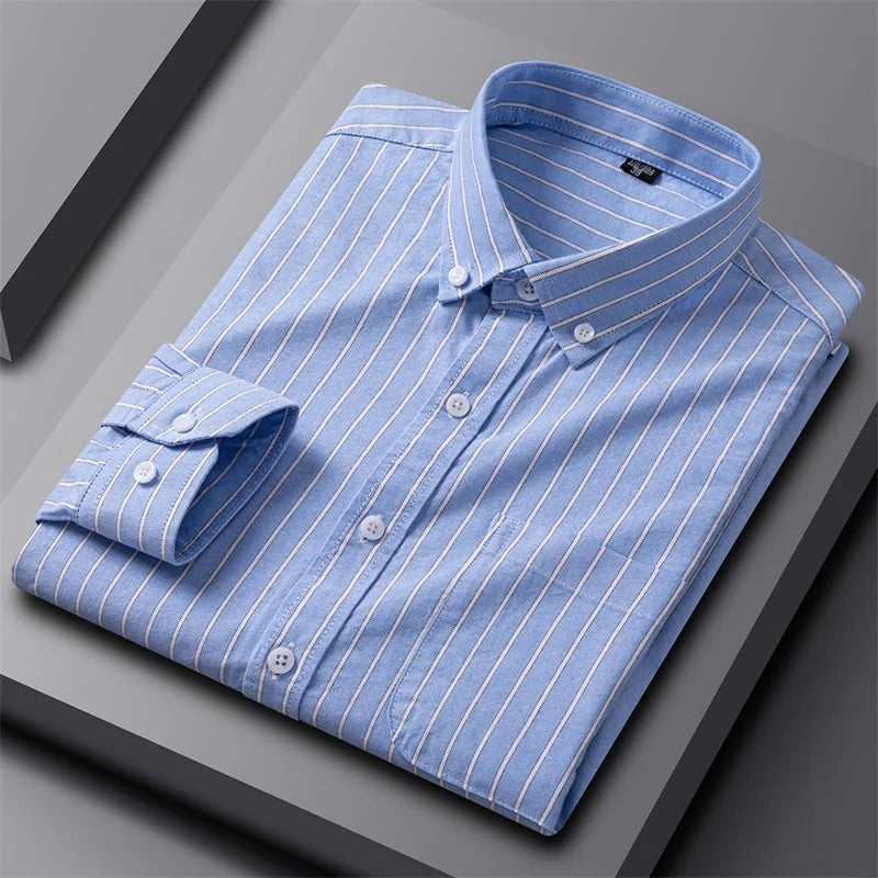 Men's Dress Shirt - Classic Oxford Button-Up for Business Casual Style