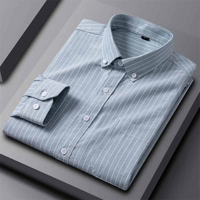 Men's Dress Shirt - Classic Oxford Button-Up for Business Casual Style