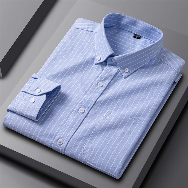 Men's Dress Shirt - Classic Oxford Button-Up for Business Casual Style