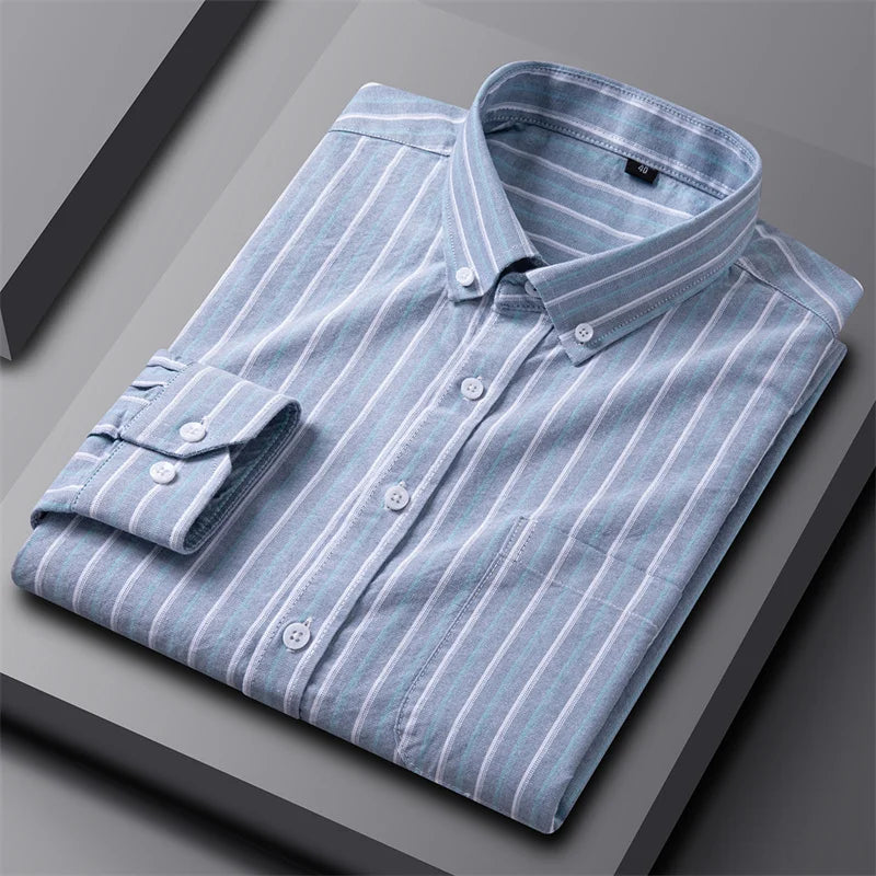 Men's Dress Shirt - Classic Oxford Button-Up for Business Casual Style