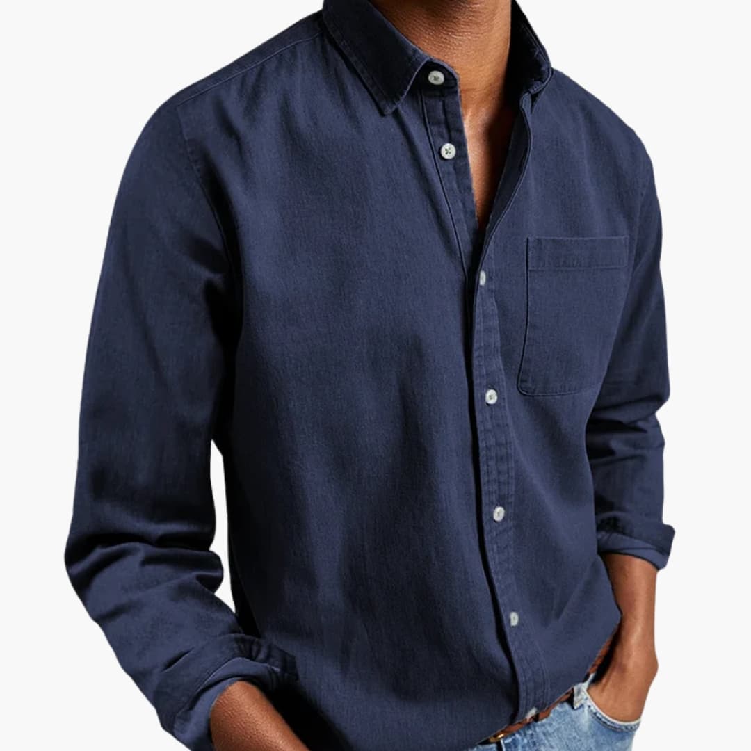 Men's Dress Shirt - Relaxed Fit Long Sleeve Button-Down for Casual and Formal Wear