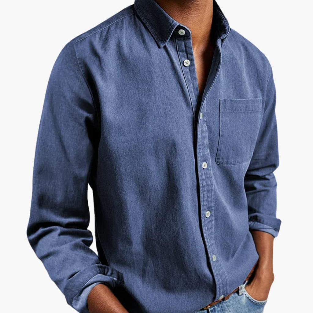 Men's Dress Shirt - Relaxed Fit Long Sleeve Button-Down for Casual and Formal Wear