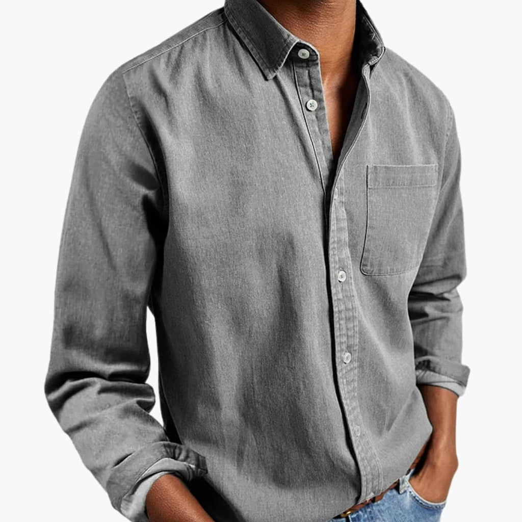 Men's Dress Shirt - Relaxed Fit Long Sleeve Button-Down for Casual and Formal Wear