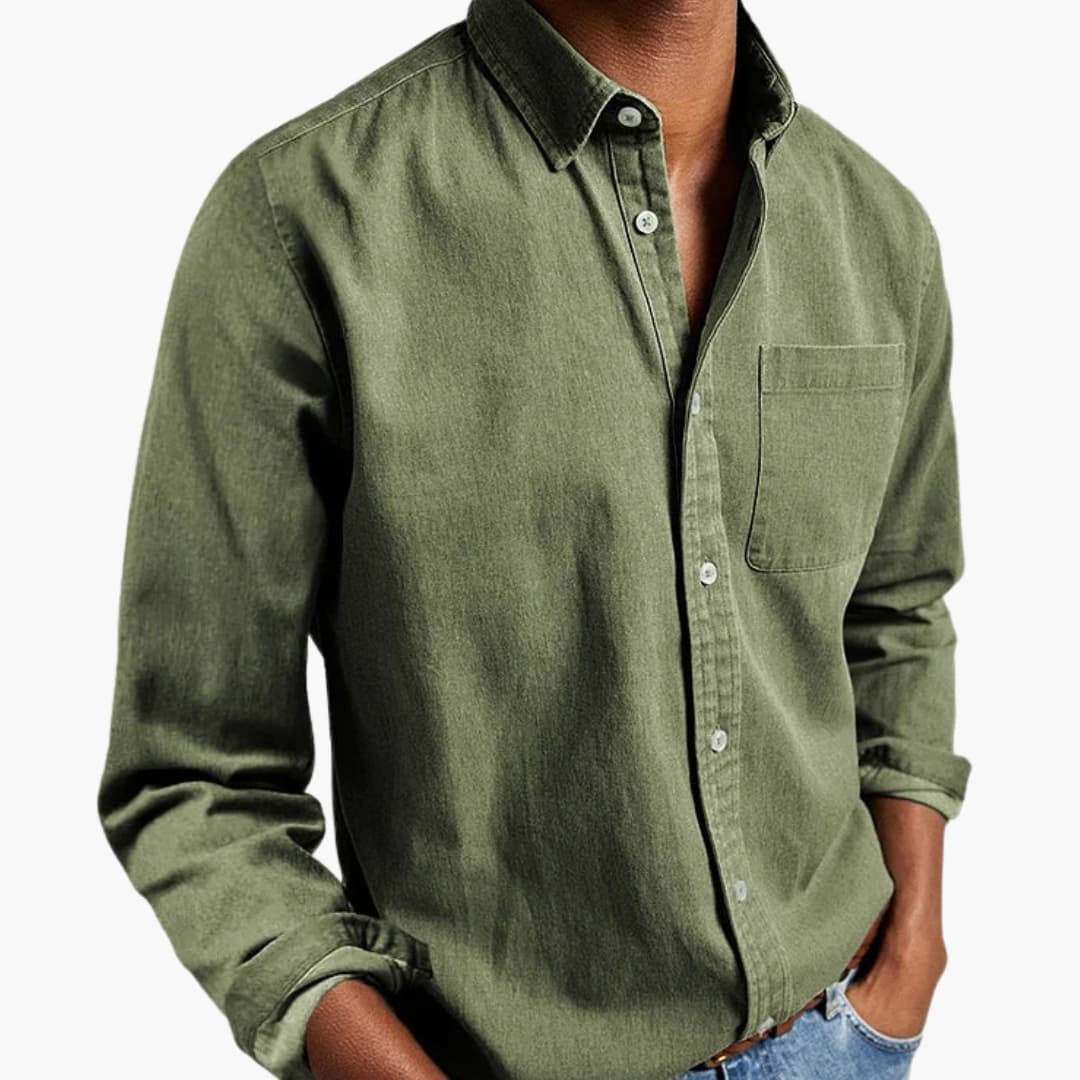 Men's Dress Shirt - Relaxed Fit Long Sleeve Button-Down for Casual and Formal Wear