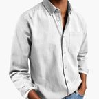 Men's Dress Shirt - Relaxed Fit Long Sleeve Button-Down for Casual and Formal Wear