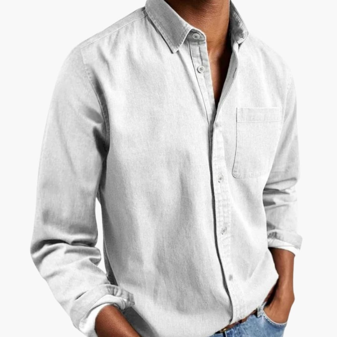 Men's Dress Shirt - Relaxed Fit Long Sleeve Button-Down for Casual and Formal Wear