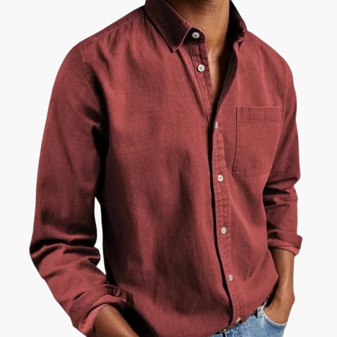 Men's Dress Shirt - Relaxed Fit Long Sleeve Button-Down for Casual and Formal Wear
