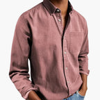 Men's Dress Shirt - Relaxed Fit Long Sleeve Button-Down for Casual and Formal Wear