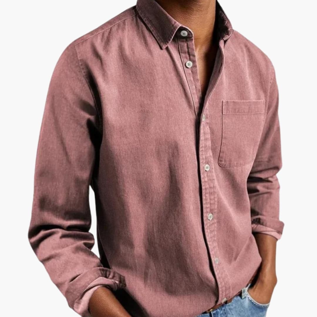 Men's Dress Shirt - Relaxed Fit Long Sleeve Button-Down for Casual and Formal Wear
