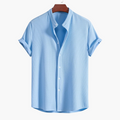 Men's Dress Shirt - Slim Fit Stand Collar, Elegant Casual Style for All Occasions