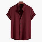 Men's Dress Shirt - Slim Fit Stand Collar, Elegant Casual Style for All Occasions