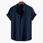 Men's Dress Shirt - Slim Fit Stand Collar, Elegant Casual Style for All Occasions
