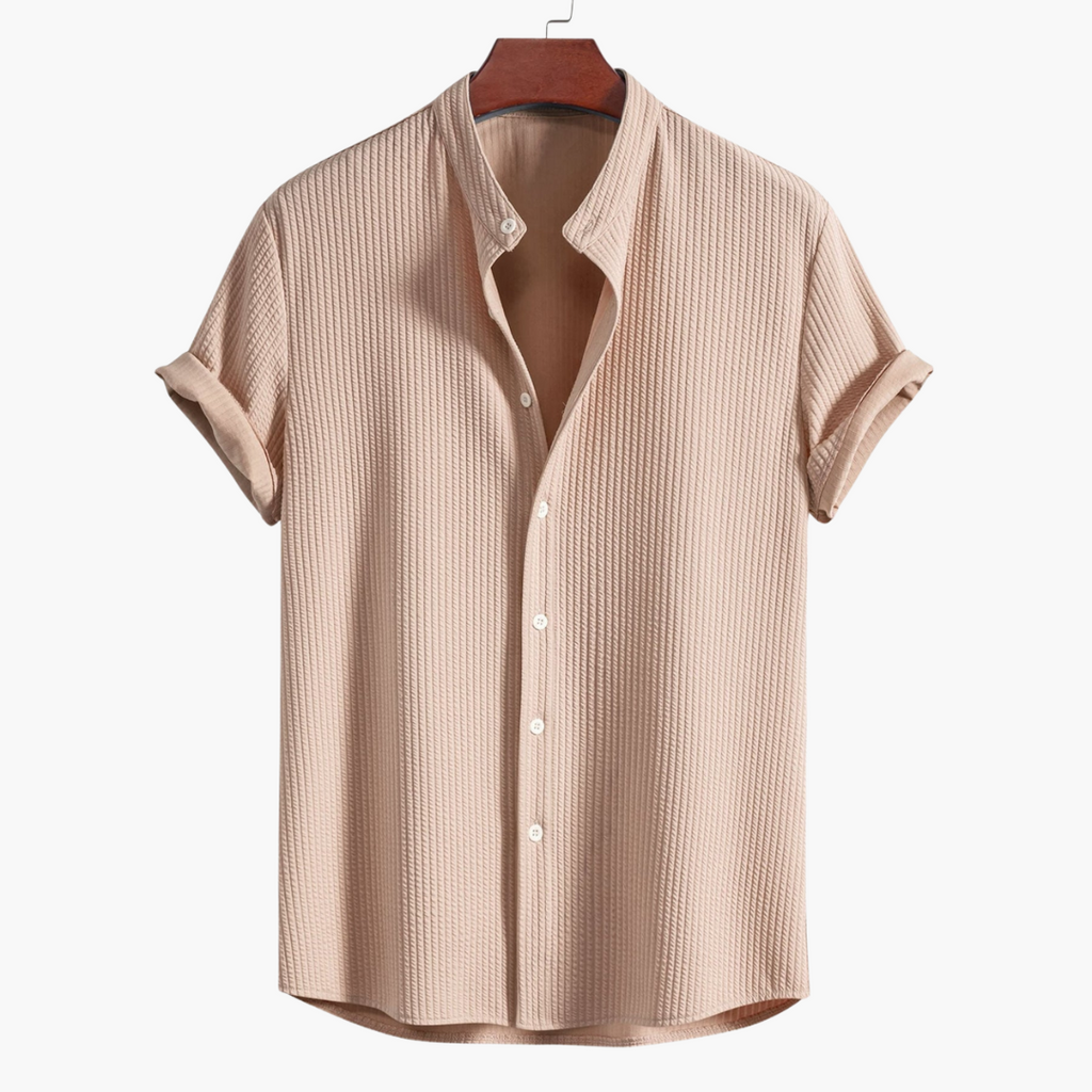 Men's Dress Shirt - Slim Fit Stand Collar, Elegant Casual Style for All Occasions