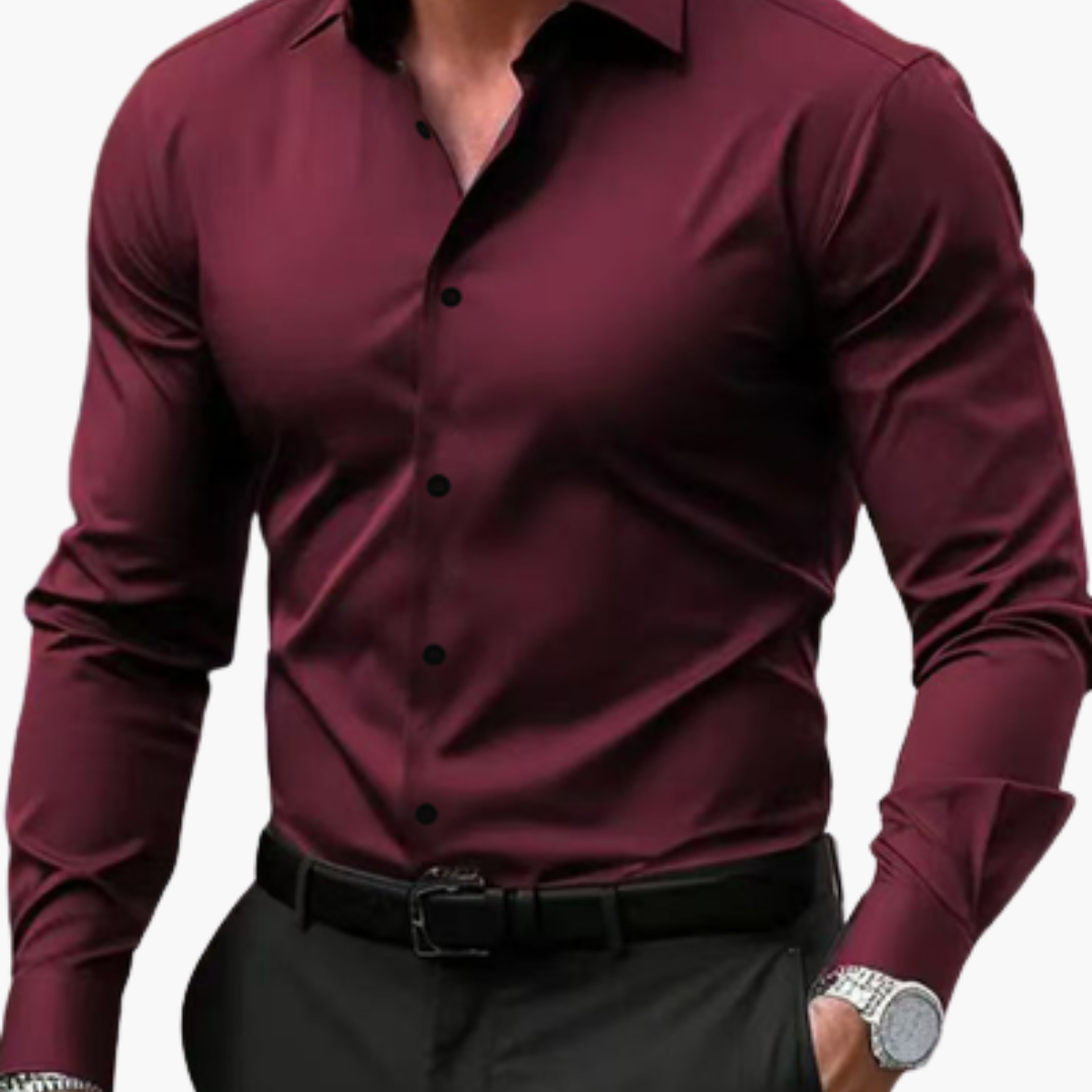 Men's Dress Shirt Slim-Fit Classic Style for Versatile Business and Casual Wear
