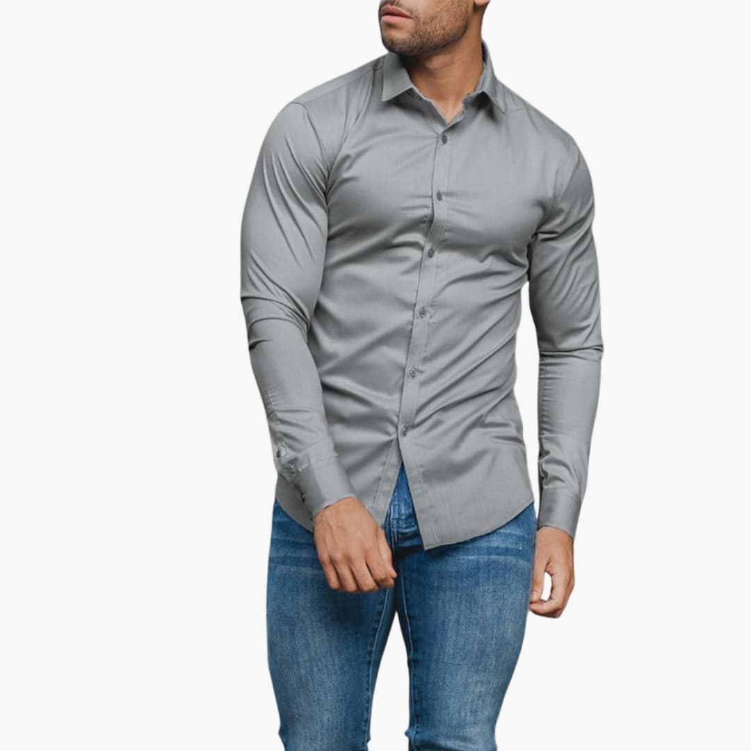 Men's Dress Shirt Slim-Fit Classic Style for Versatile Business and Casual Wear