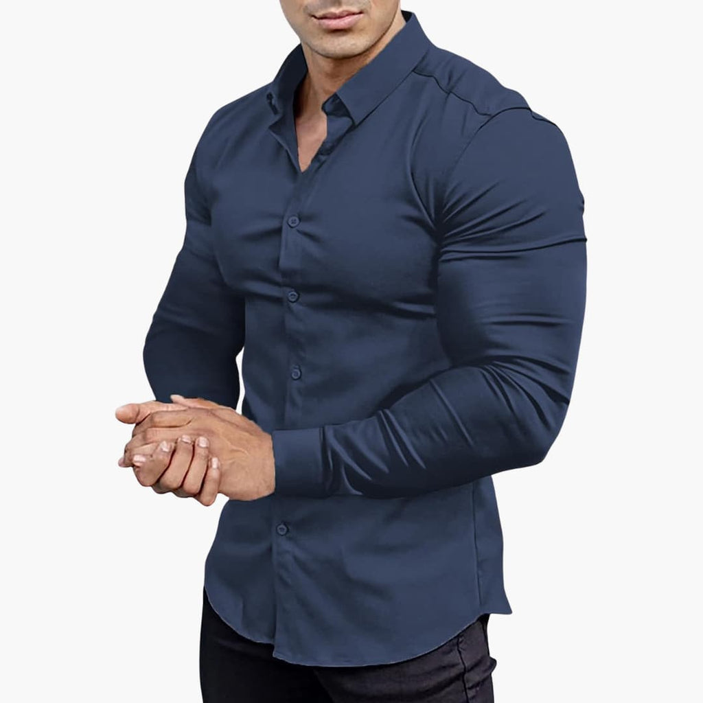 Men's Dress Shirt Slim-Fit Classic Style for Versatile Business and Casual Wear
