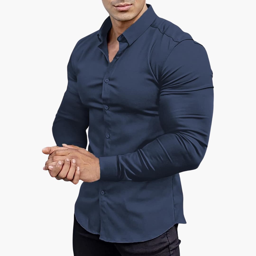 Men's Dress Shirt Slim-Fit Classic Style for Versatile Business and Casual Wear