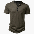 Men's Short Sleeve Henley Shirt - Comfortable Summer Style T-Shirt for Casual Wear and Versatile Looks