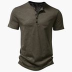 Men's Short Sleeve Henley Shirt - Comfortable Summer Style T-Shirt for Casual Wear and Versatile Looks