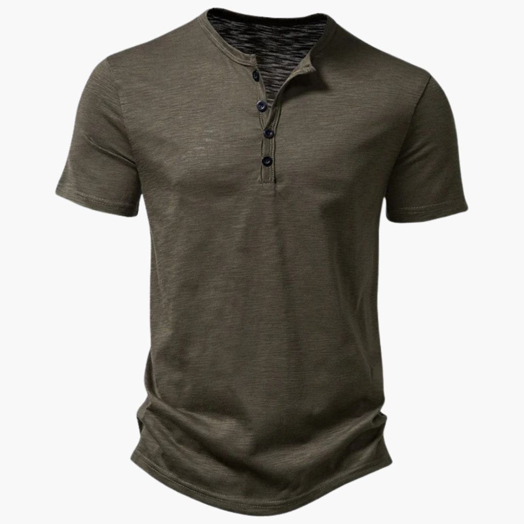 Men's Short Sleeve Henley Shirt - Comfortable Summer Style T-Shirt for Casual Wear and Versatile Looks