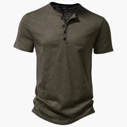 Men's Short Sleeve Henley Shirt - Comfortable Summer Style T-Shirt for Casual Wear and Versatile Looks